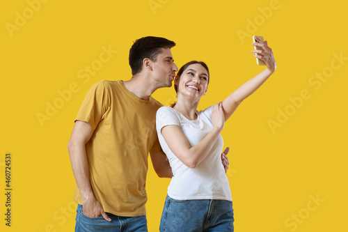 Happy young couple taking s...