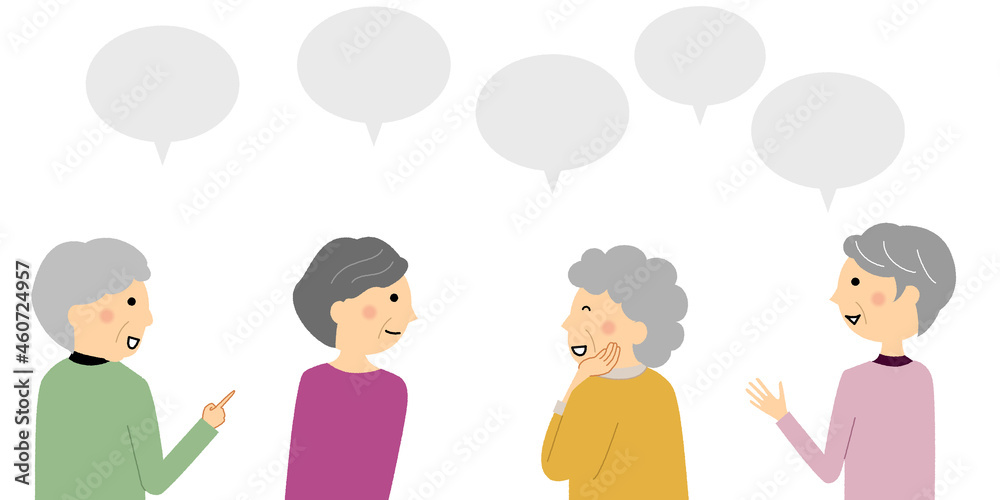 会話をするシニア女性達