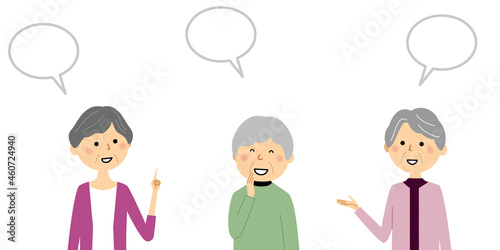 会話をするシニア女性達