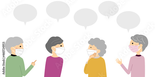 会話をするシニア女性達