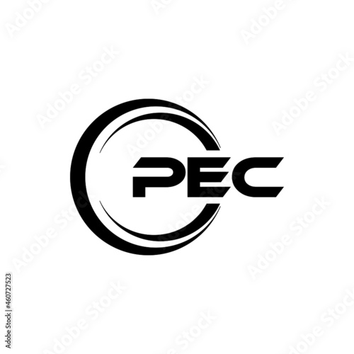 PEC letter logo design with white background in illustrator, vector logo modern alphabet font overlap style. calligraphy designs for logo, Poster, Invitation, etc.