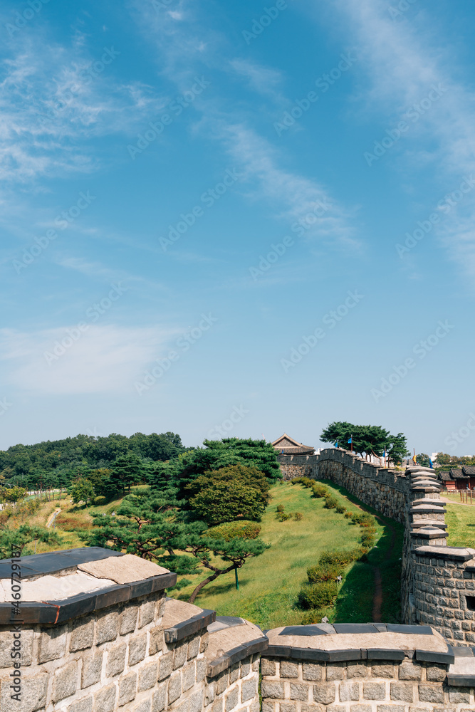 Hwaseong Fortress Korean traditional architecture in Suwon, korea