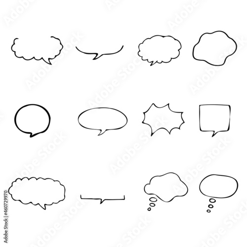 手描きのフキダシ素材
