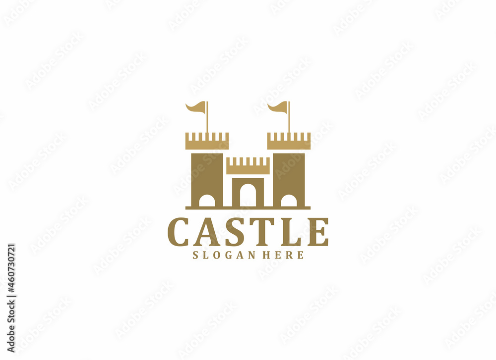 castle logo template in white background