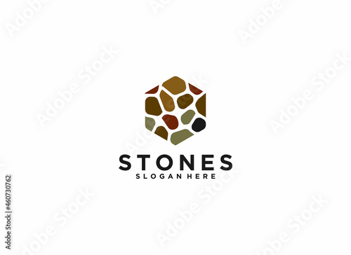 recognizable and memorable brick wall illustration logo on white background