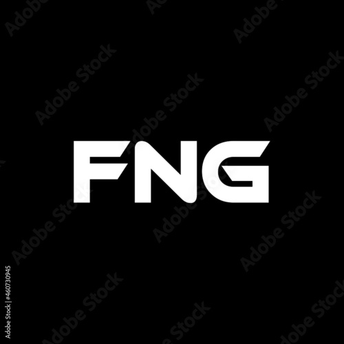FNG letter logo design with black background in illustrator, vector logo modern alphabet font overlap style. calligraphy designs for logo, Poster, Invitation, etc.