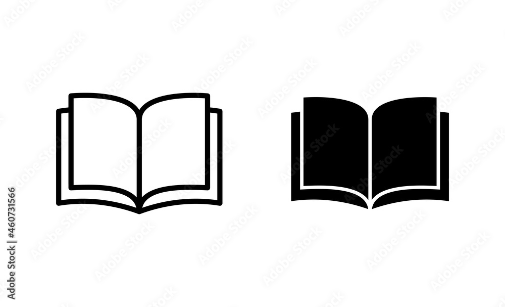 Book icons set. open book sign and symbol. ebook icon