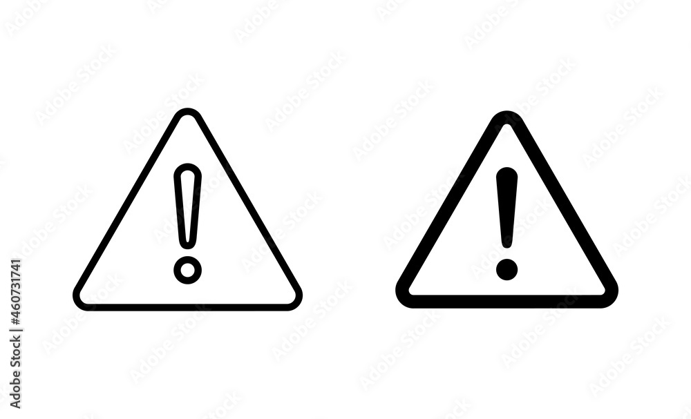 Exclamation danger icons set. attention sign and symbol. Hazard warning attention sign Exclamation danger icons set. attention sign and symbol. Hazard warning attention sign