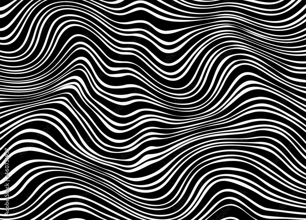 Abstract stripes blue optical art wave line background. Vector illustration