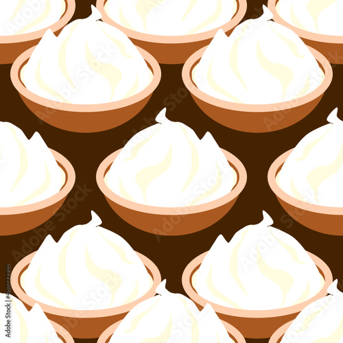 chocolate cream food vector seamless pattern