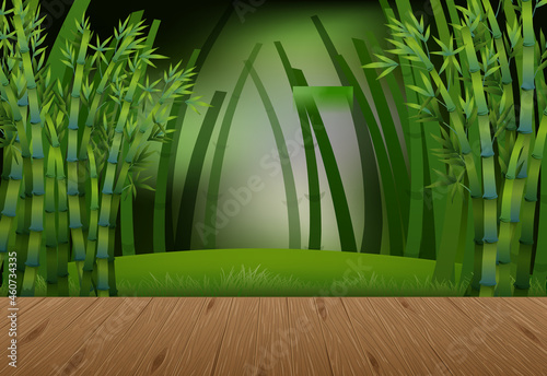 Empty nature landscape scene with blur background