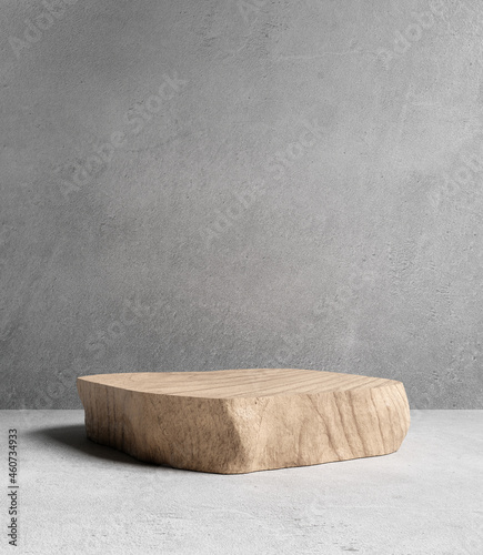 Fototapeta Naklejka Na Ścianę i Meble -  Wooden product display podium on loft background. 3D rendering