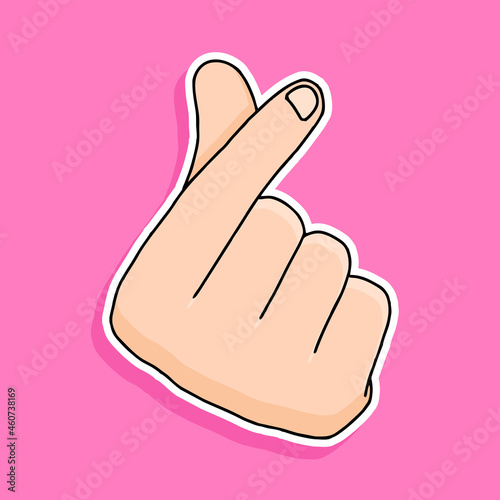 finger heart sign cartoon design