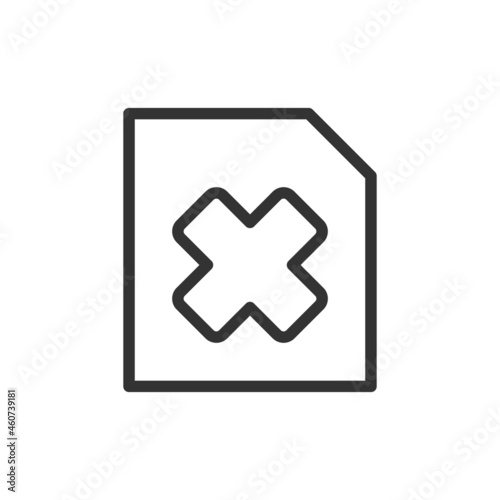 Thin line icon of reject.