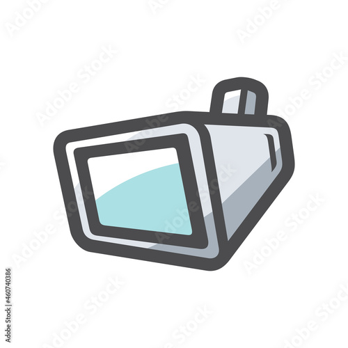 Handing screen TV Vector icon Cartoon illustration.