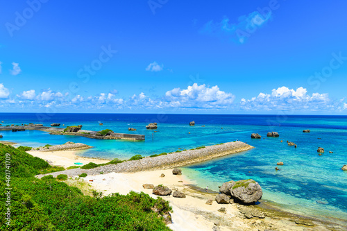 沖縄県宮古島、東平安名崎の風景