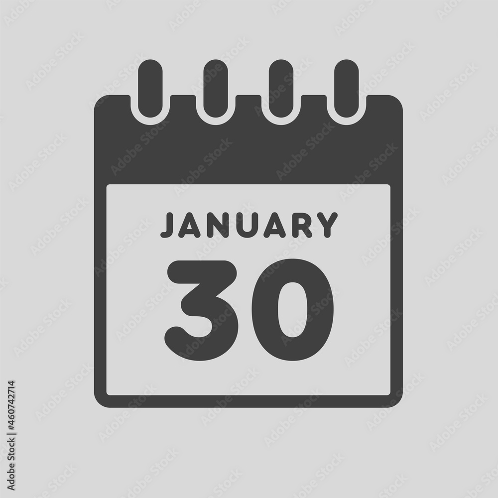 Icon day date 30 January, template calendar page Icon day date 30 January, template calendar page