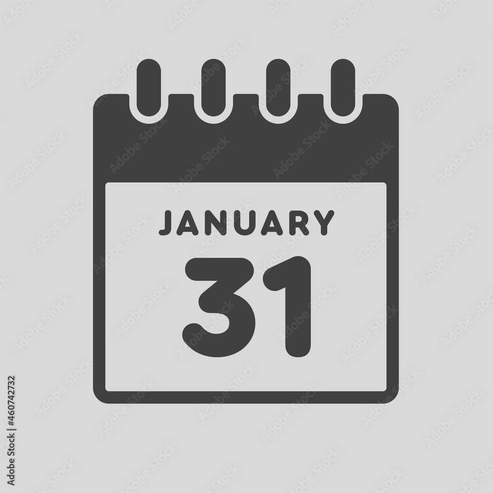 Icon day date 31 January, template calendar page Icon day date 31 January, template calendar page