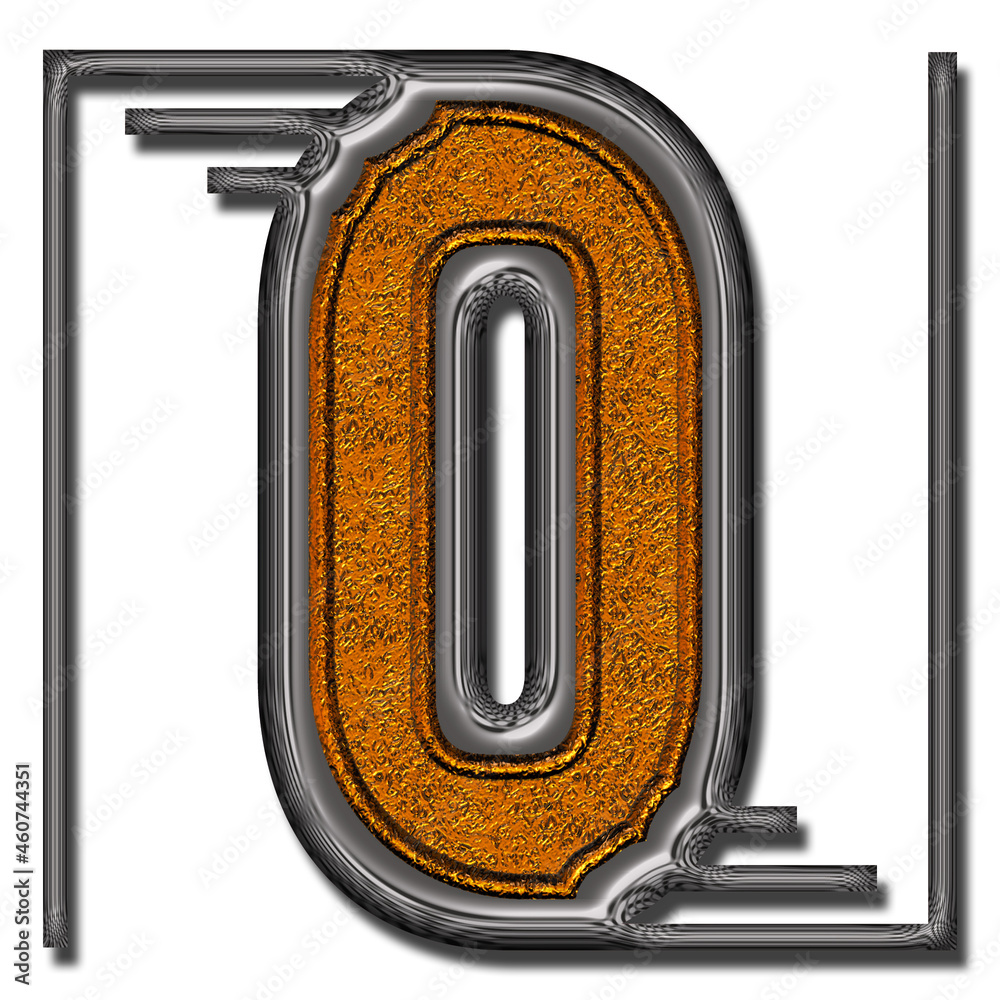 3D render of double metal alphabet letter 3D render of double metal alphabet letter