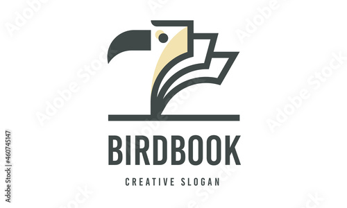 Bird Book Minimalist Logo Template