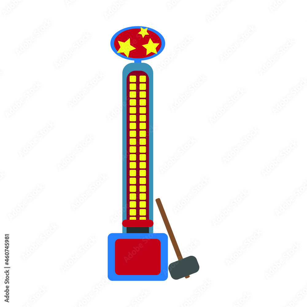 fairground hammer machine, on white background