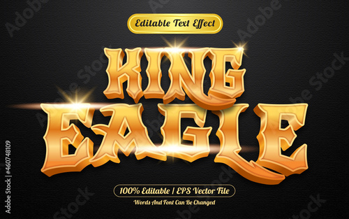 Gold king eagle editable text effect template style