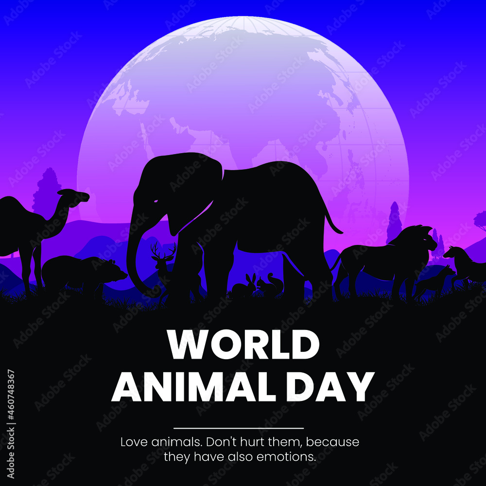 World Animal Day banner. World Animal Day is an international day of action for animal rights and welfare celebrated annually on October 4. Stock Vector | Adobe Stock World Animal Day banner. World Animal Day is an international day of action for animal rights and welfare celebrated annually on October 4. Stock Vector | Adobe Stock