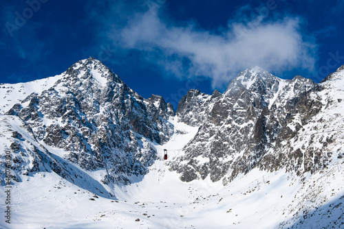 ski resort in Slovakia on a sunny winter day