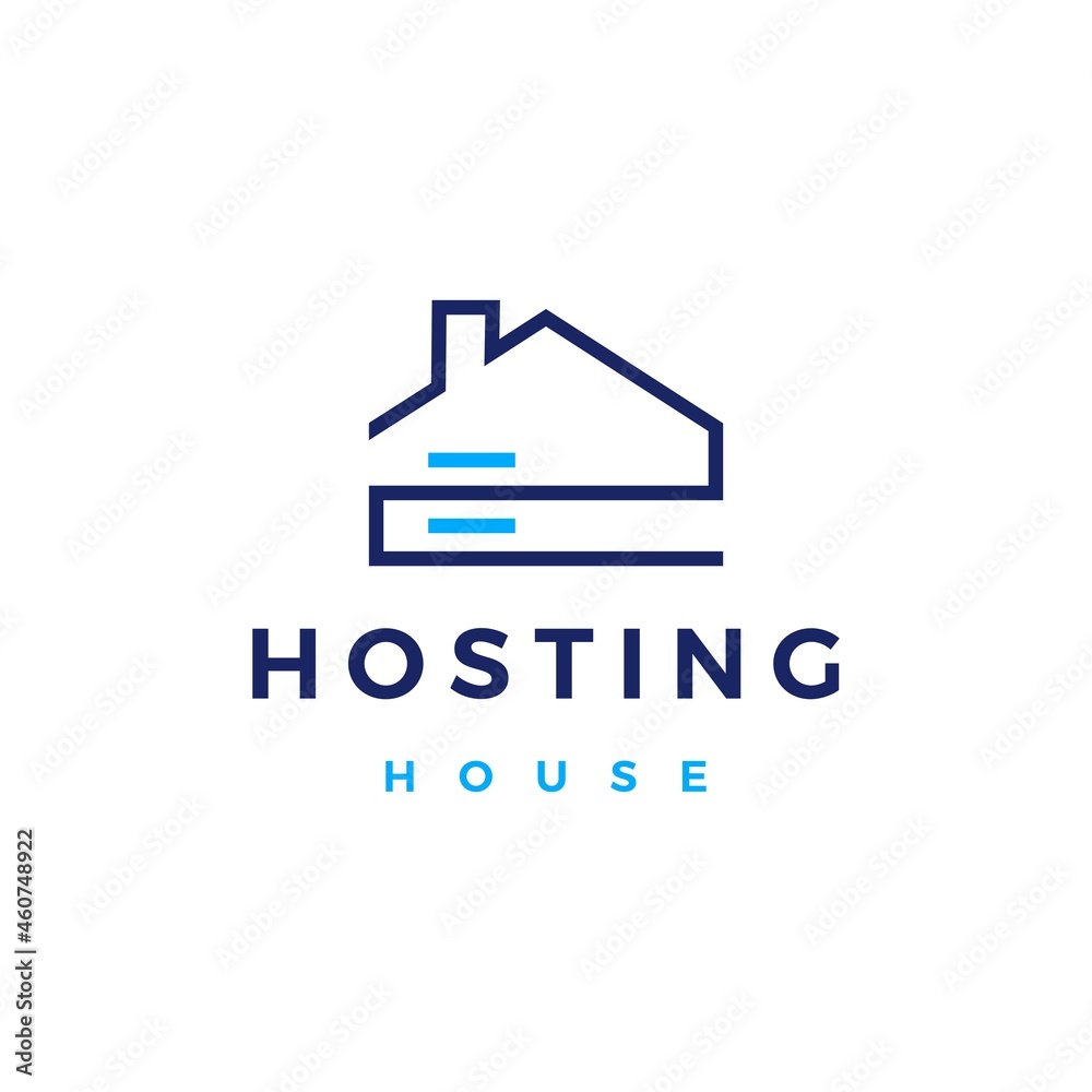 house home hosting server cloud data storage logo vector icon illustration