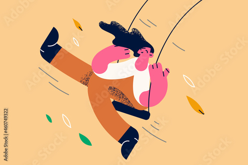 Happy leisure summer activities concept.