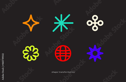 Universal trendy geometric shapes set