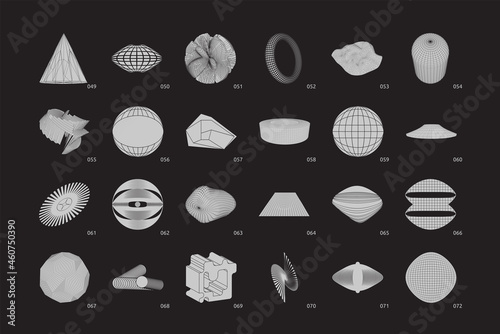 Strange Vector Shapes Collection. Geometric figures, distortion. photo