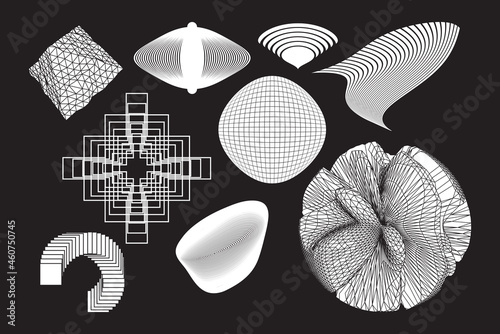 Strange Vector Shapes Collection. Geometric figures, distortion.