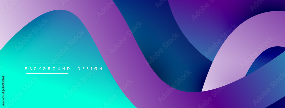 Fototapeta premium Abstract overlapping lines and circles geometric background with gradient colors