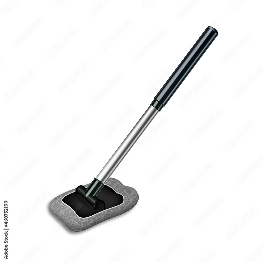 Brush Tool For Washing Car Body And Window Vector. Brush With Handle Wash Service Equipment For Cleaning And Wash Vehicle. Automobile Brushing Cleaner Template Realistic 3d Illustration Brush Tool For Washing Car Body And Window Vector. Brush With Handle Wash Service Equipment For Cleaning And Wash Vehicle. Automobile Brushing Cleaner Template Realistic 3d Illustration