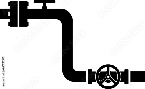 Pipe with valve and tap for gas, oil.