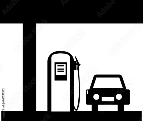 The car is refueling at a gas station.