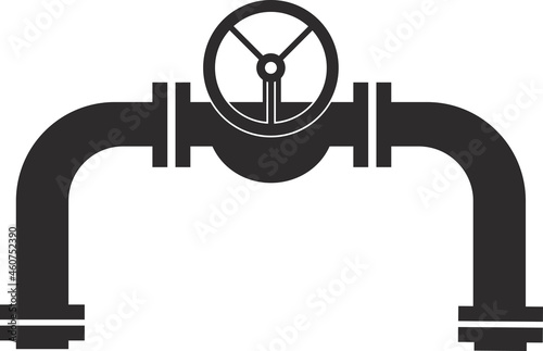 Pipe with valve and tap for gas, oil.