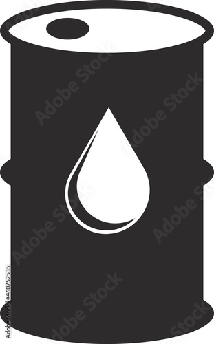 Black skirt with oil label. A barrel of oil.