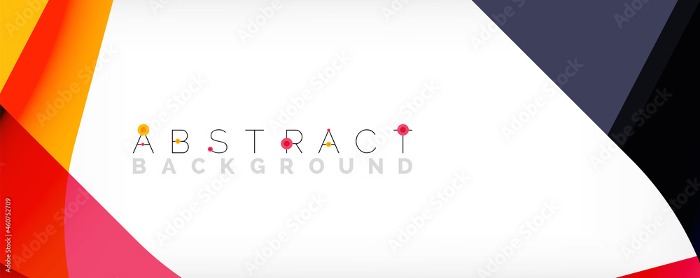 Fototapeta premium Minimal abstract background - color overlapping shapes on white with shadow lines. Vector Illustration For Wallpaper, Banner, Background, Landing Page