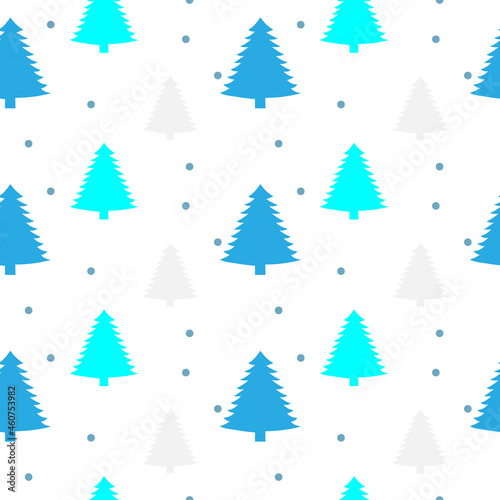 Christmas seamless pattern with christmas tree and snowflakes, vector background.Design template for wallpaper,fabric,wrapping,textile © lena10sheiko