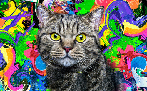 cat with a background