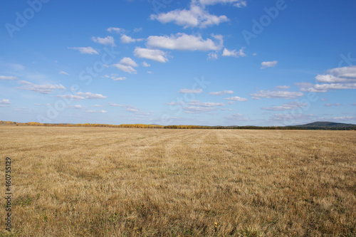 Поселок Висим, Свердловская область, Урал, октябрьское поле, осень. 