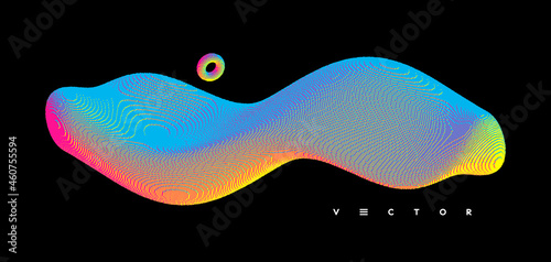 Abstract digital wave made of cubes. Sound wave. Big data visualization. Voxel art. 3d vector illustration for business, science or technology.