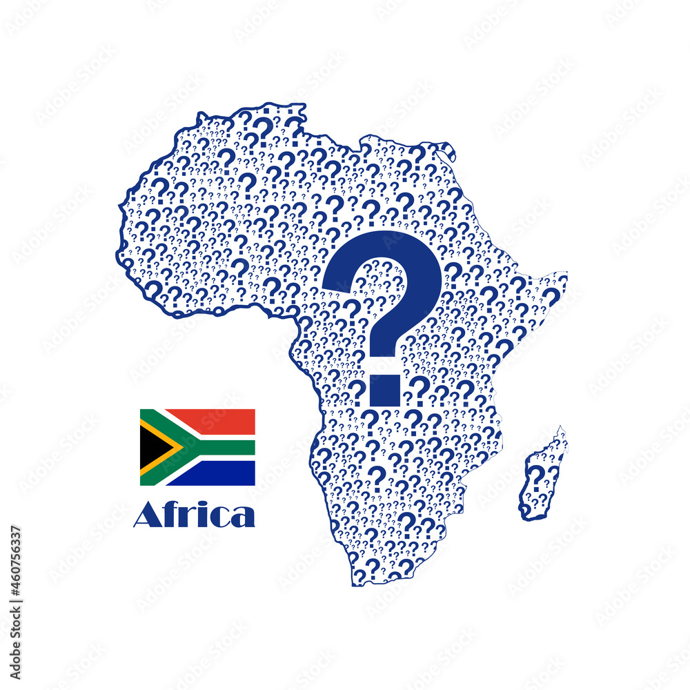 Africa map flag made from question mark. Africa map flag made from question mark.