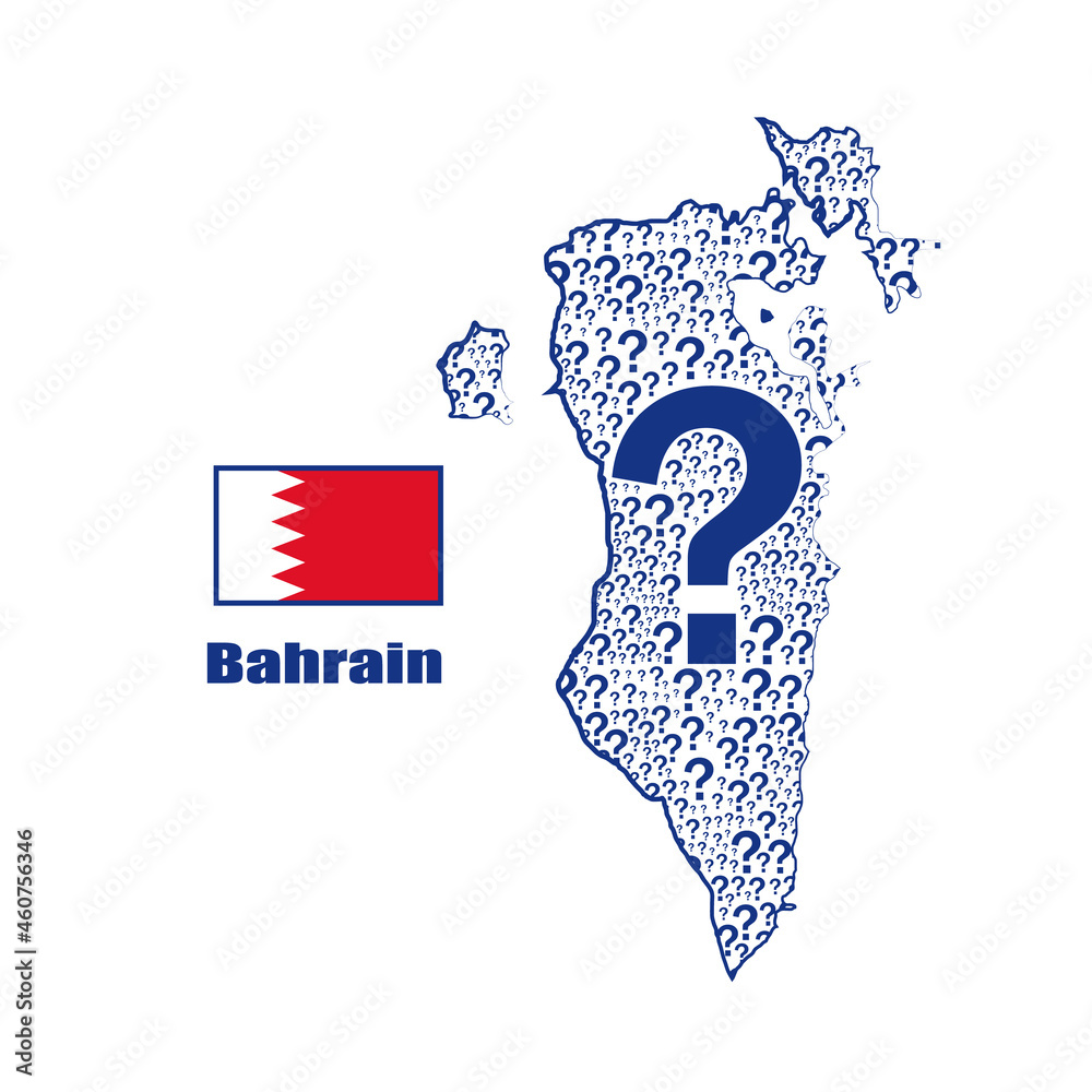 Bahrain map flag made from question mark. Bahrain map flag made from question mark.