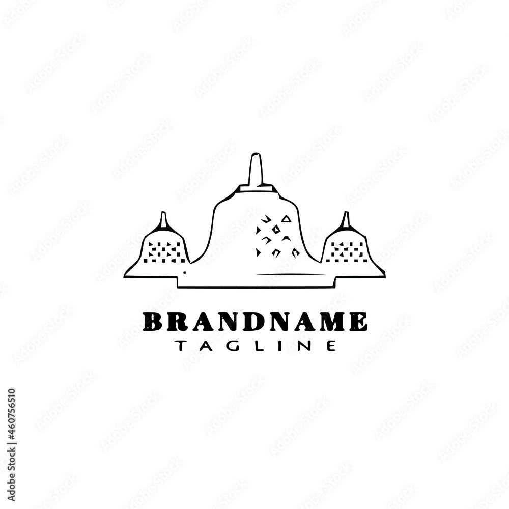 buddha temple cartoon logo icon design black isolated vector buddha temple cartoon logo icon design black isolated vector
