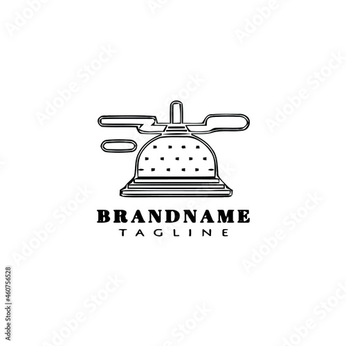 buddha temple cartoon logo icon design black isolated vector illustration