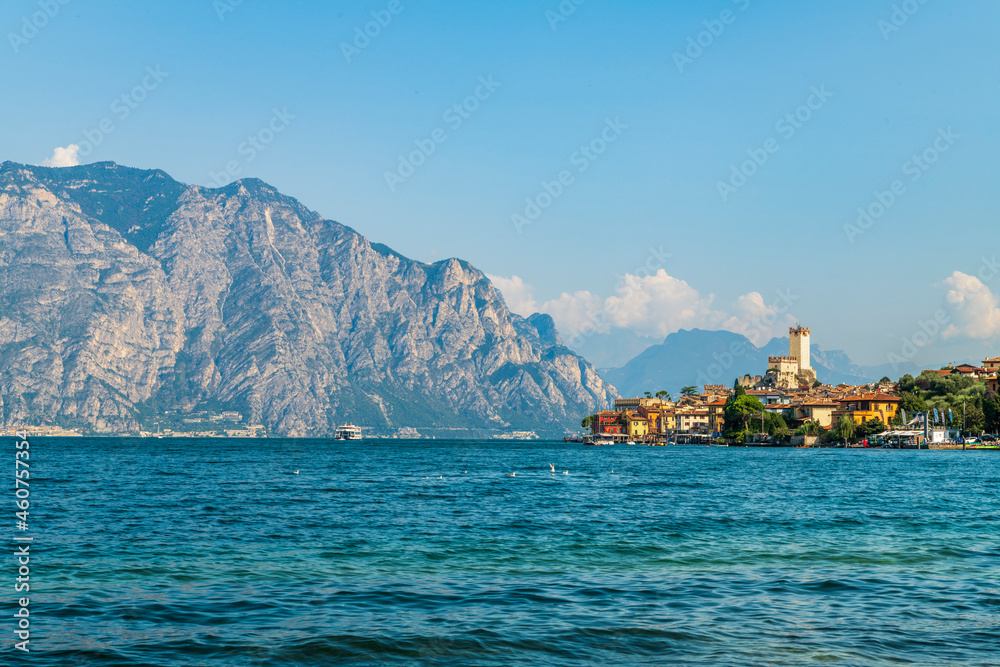 Lake Garda and the historic center of Malcesine.