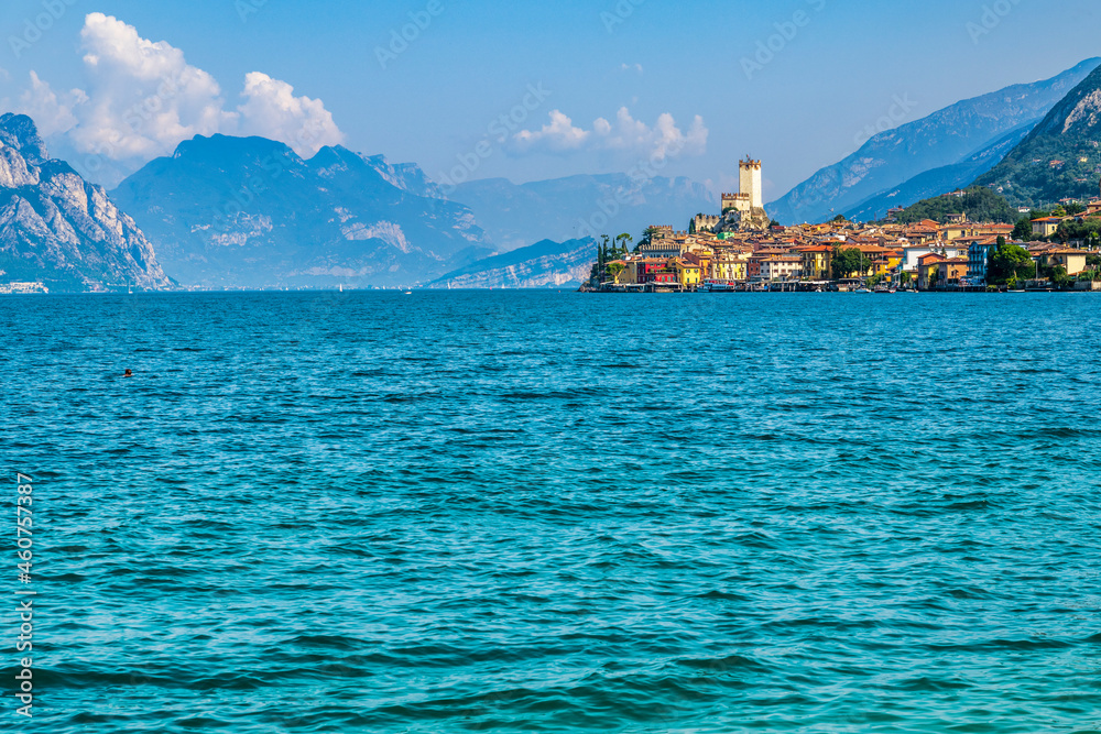 Lake Garda and the historic center of Malcesine.